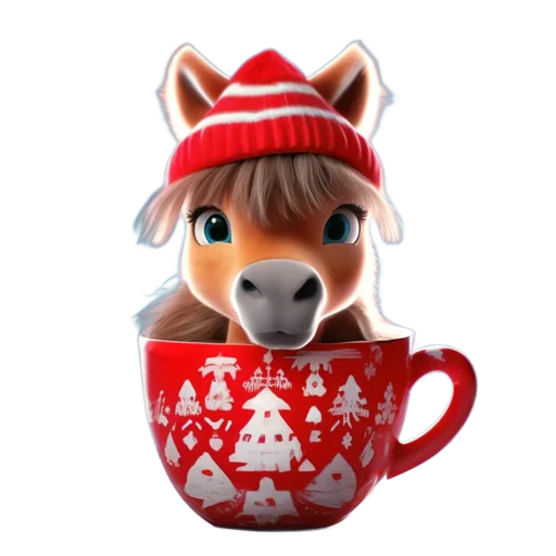 Стикер Зимнее звери в кружках