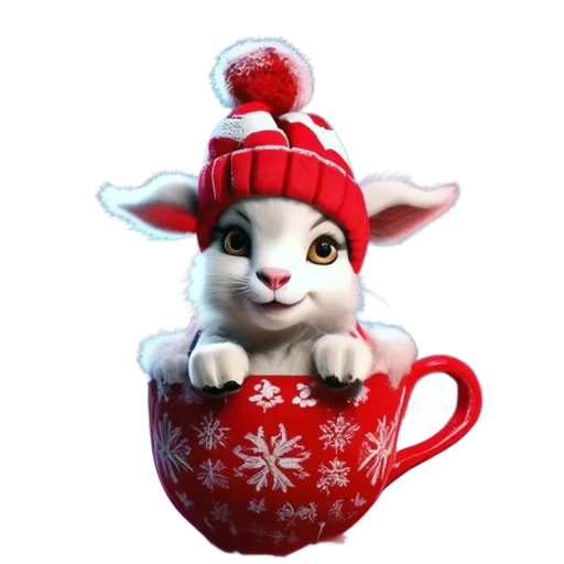 Стикер Зимнее звери в кружках