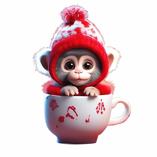 Стикер Зимнее звери в кружках