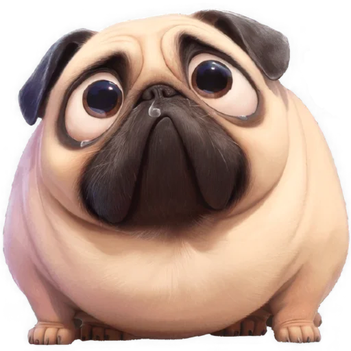 Стикер Милый Мопс