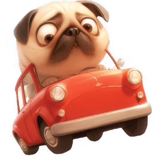 Стикер Милый Мопс