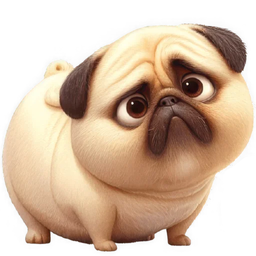 Стикер Милый Мопс