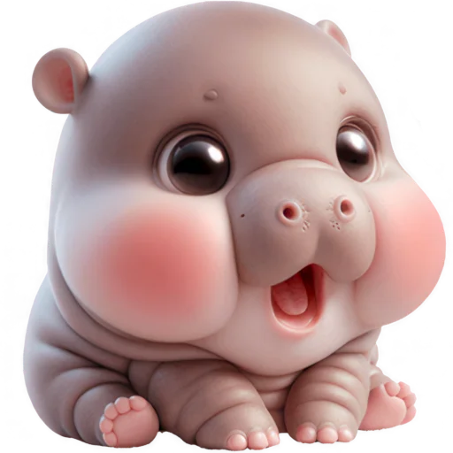 Стикер Малыш бегемотик