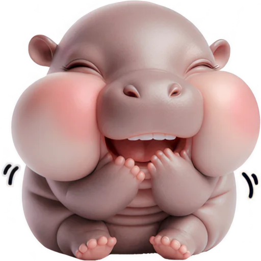 Стикер Малыш бегемотик