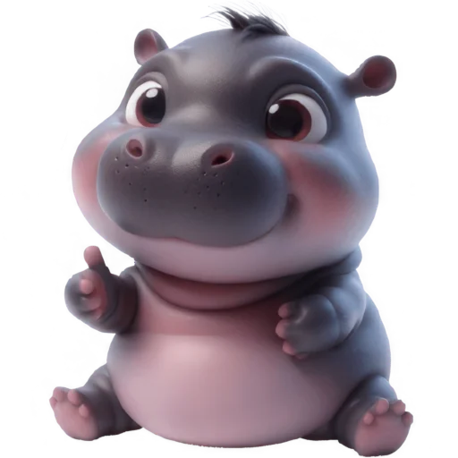 Стикер Малыш бегемотик