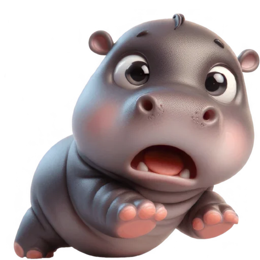 Стикер Малыш бегемотик