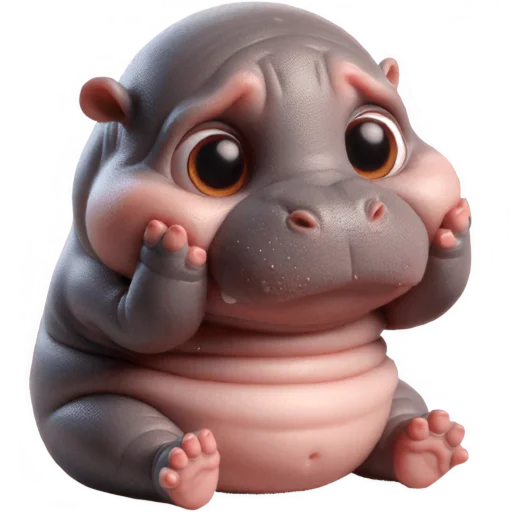 Стикер Малыш бегемотик