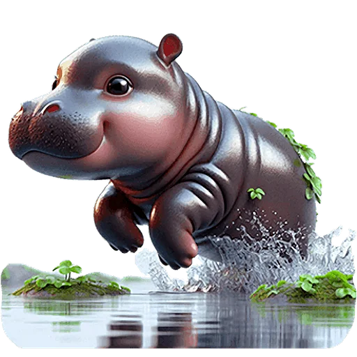 Стикер Бегемотик 2