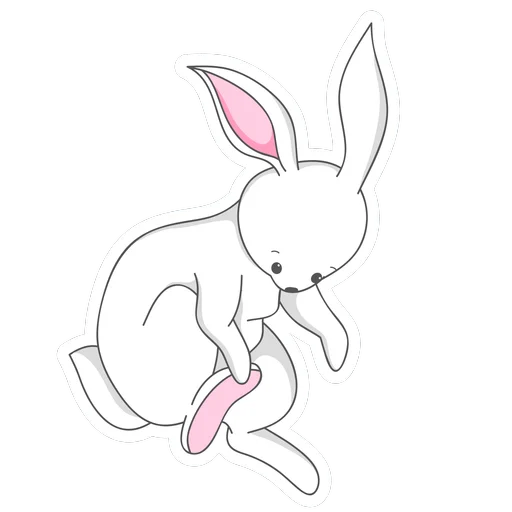 Стикер Белый Пошлый Кролик