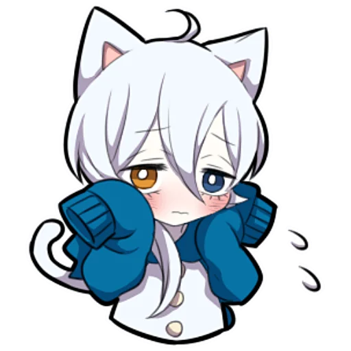 Стикер Белый котёнок ч.1