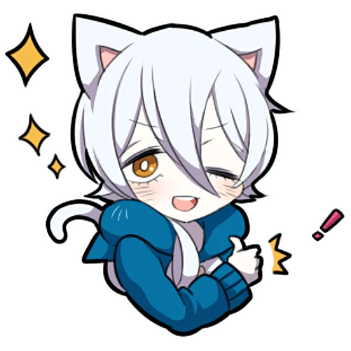 Стикер Белый котёнок ч.1