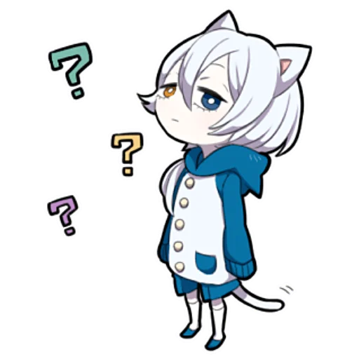 Стикер Белый котёнок ч.1