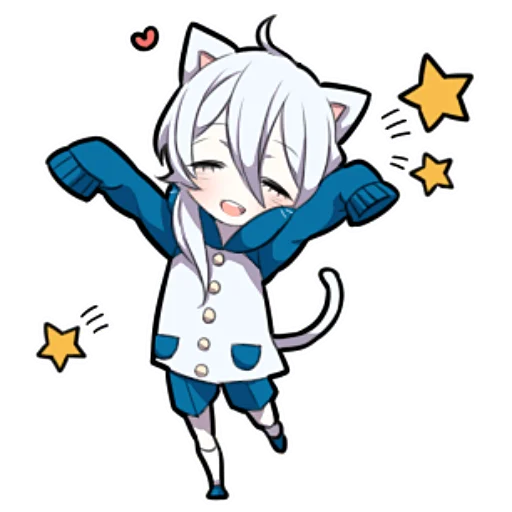 Стикер Белый котёнок ч.1