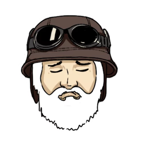 Стикер Байкер Бородач