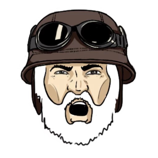 Стикер Байкер Бородач