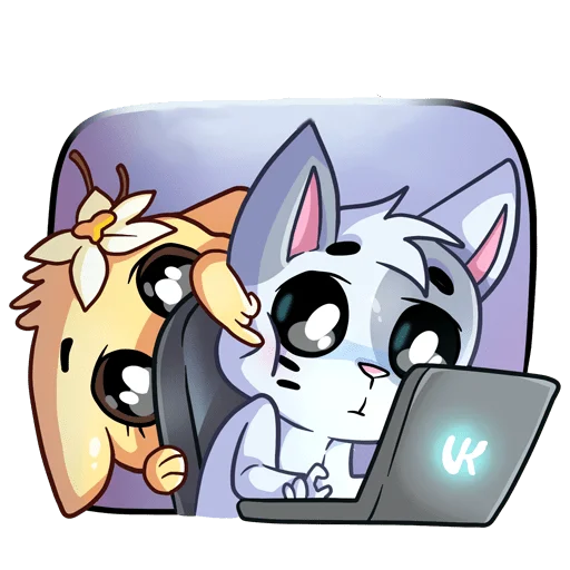 Стикер Бисквит и Ванилька без надписей