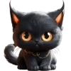 Эмодзи Черный котенок