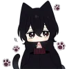 Эмодзи Черный котенок