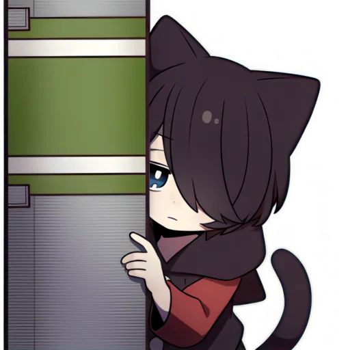 Стикер Чёрный котёнок