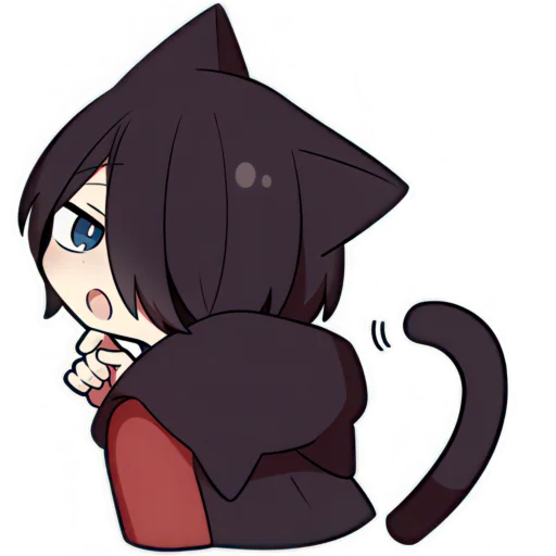 Стикер Чёрный котёнок