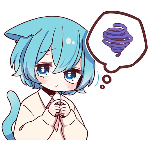 Стикер Голубой котик 2