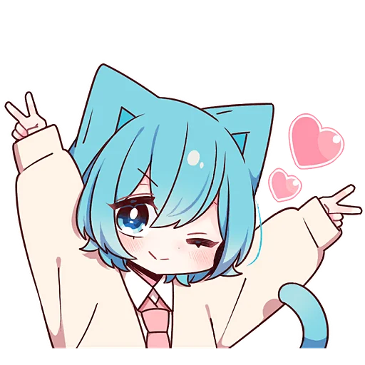 Стикер Голубой котик 2