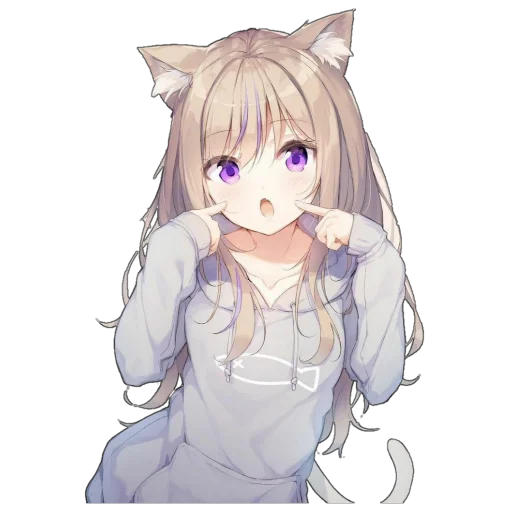 Стикер Catgirls in hoodies