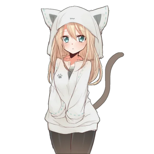 Стикер Catgirls in hoodies