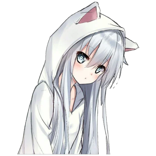 Стикер Catgirls in hoodies