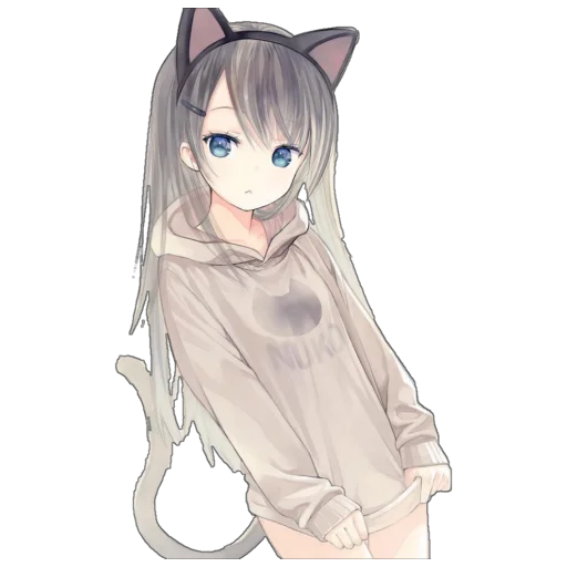 Стикер Catgirls in hoodies