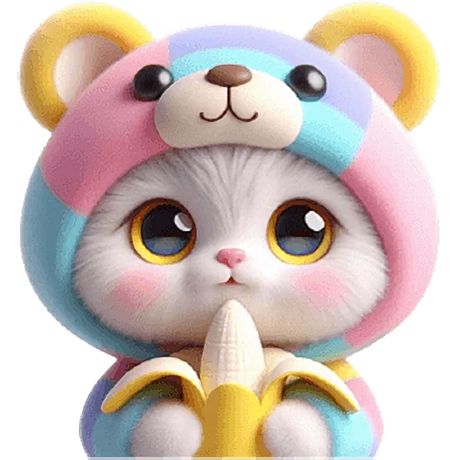 Стикер Радужный мяу мишка