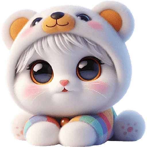 Стикер Радужный мяу мишка