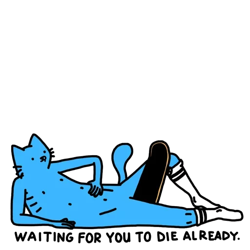 Стикер Cat absolutelly blue