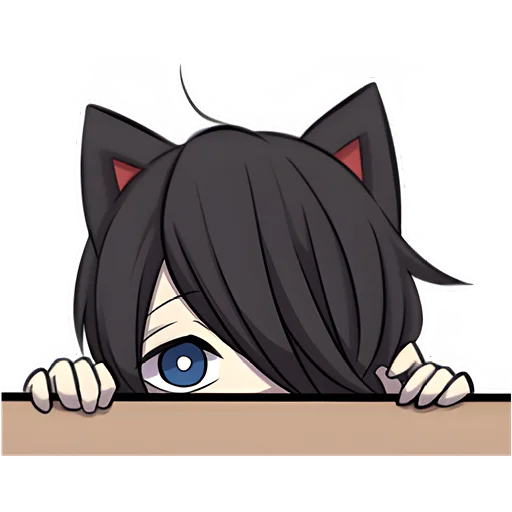 Стикер Черный котенок 2