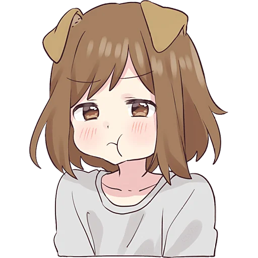 Стикер Собачка тян