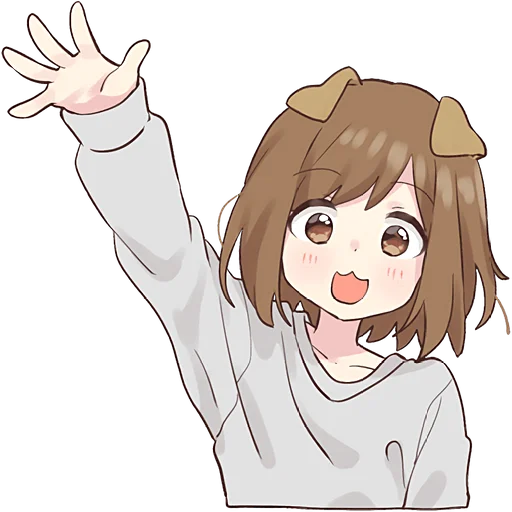 Стикер Собачка тян