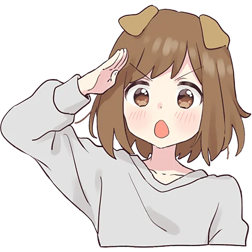 Стикер Собачка тян