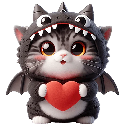 Стикер Пушистые драконы