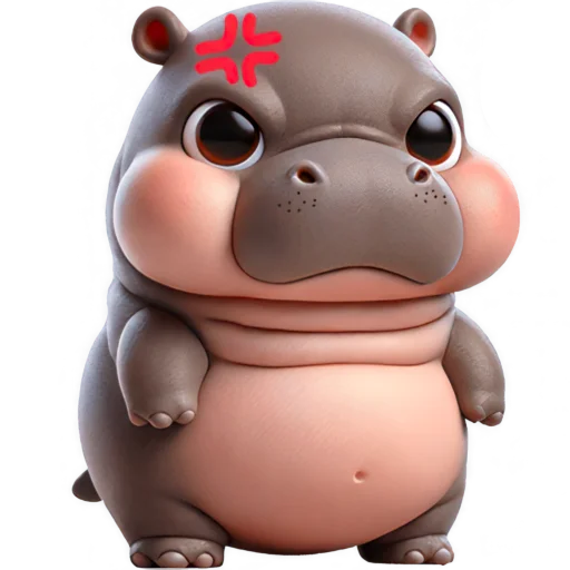 Стикер Парный бегемотик