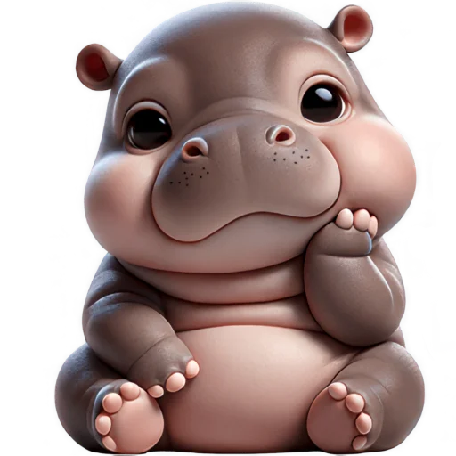 Стикер Парный бегемотик