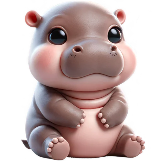 Стикер Парный бегемотик