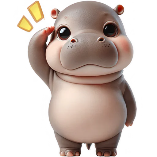 Стикер Парный бегемотик