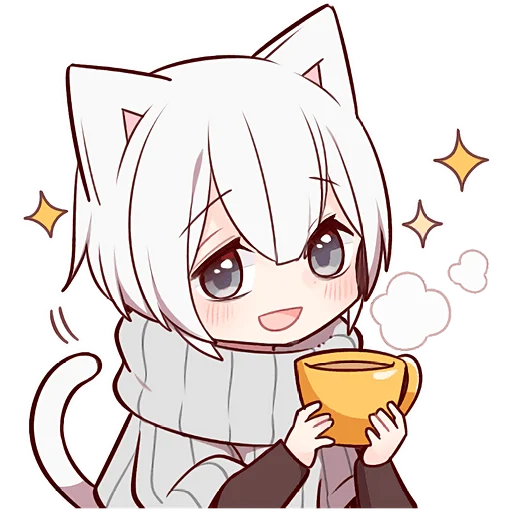 Стикер Усталый котенок