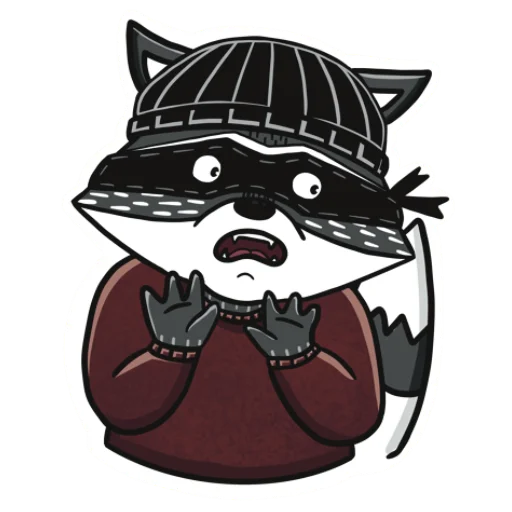 Стикер Енот-Обормот