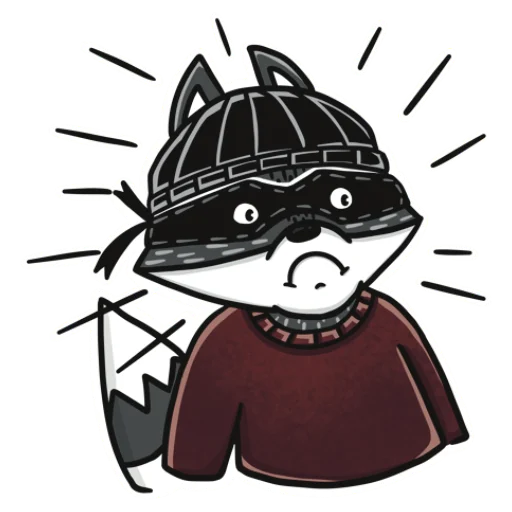 Стикер Енот-Обормот