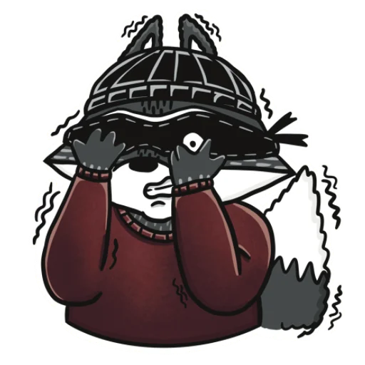 Стикер Енот-Обормот