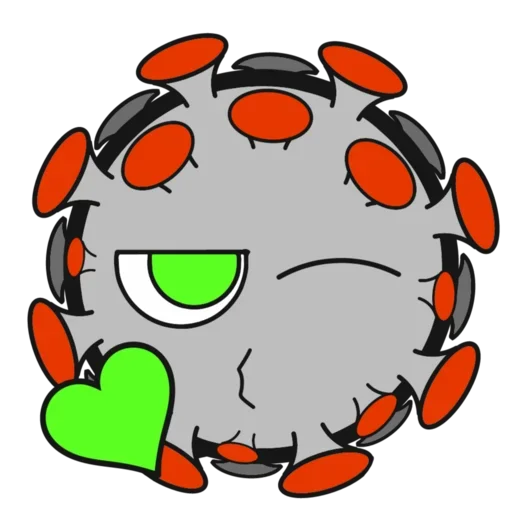 Стикер Злая Коронавирусная бактерия