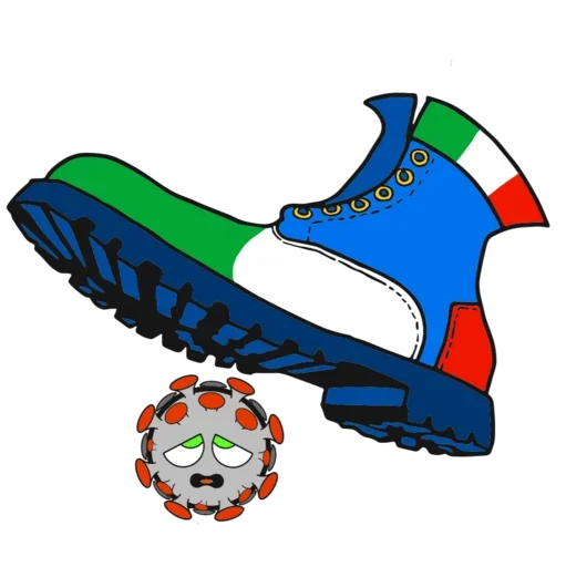 Стикер Злая Коронавирусная бактерия