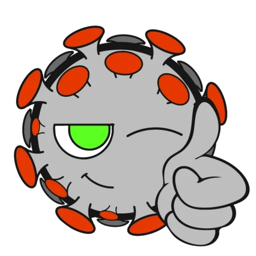 Стикер Злая Коронавирусная бактерия