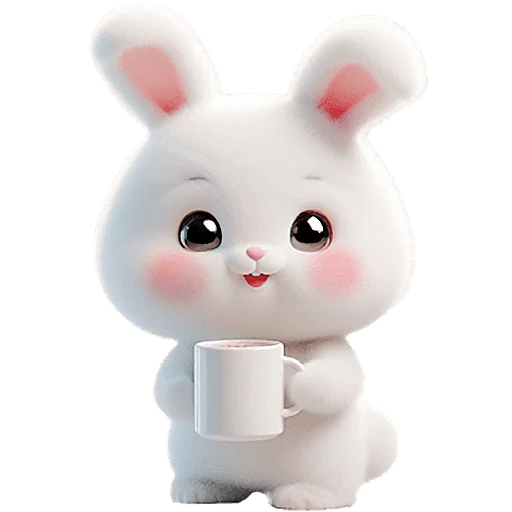 Стикер Пушистый кролик